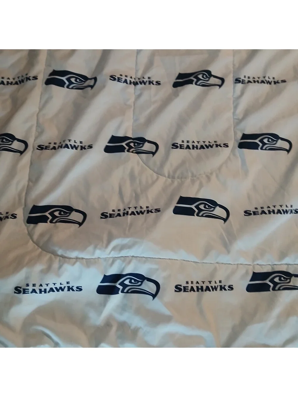 NFL Seattle Seahawks Reversible Comforter Green Navy White Bedding Twin